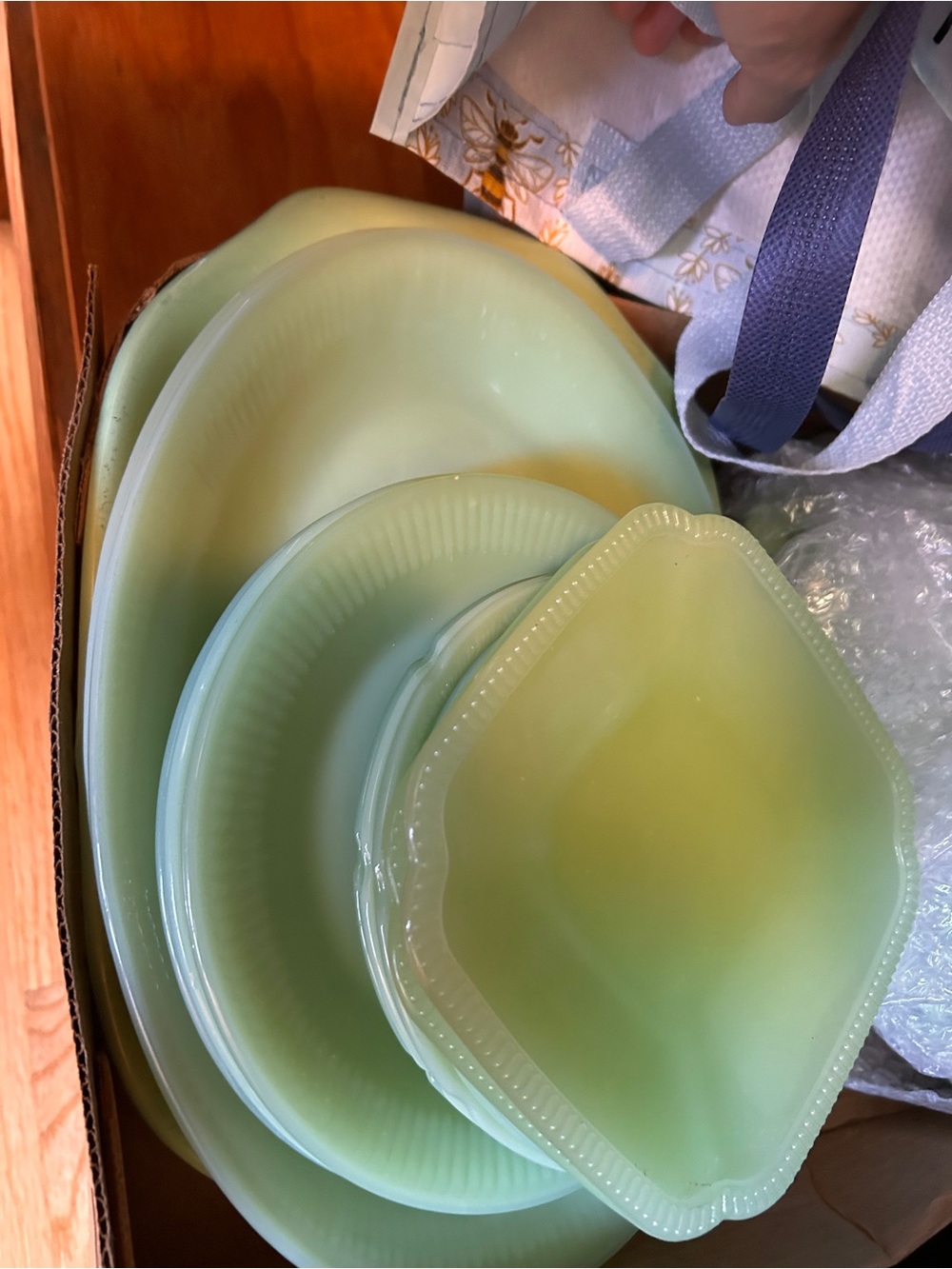 Vintage fire king jadeite Glass Dinnerware